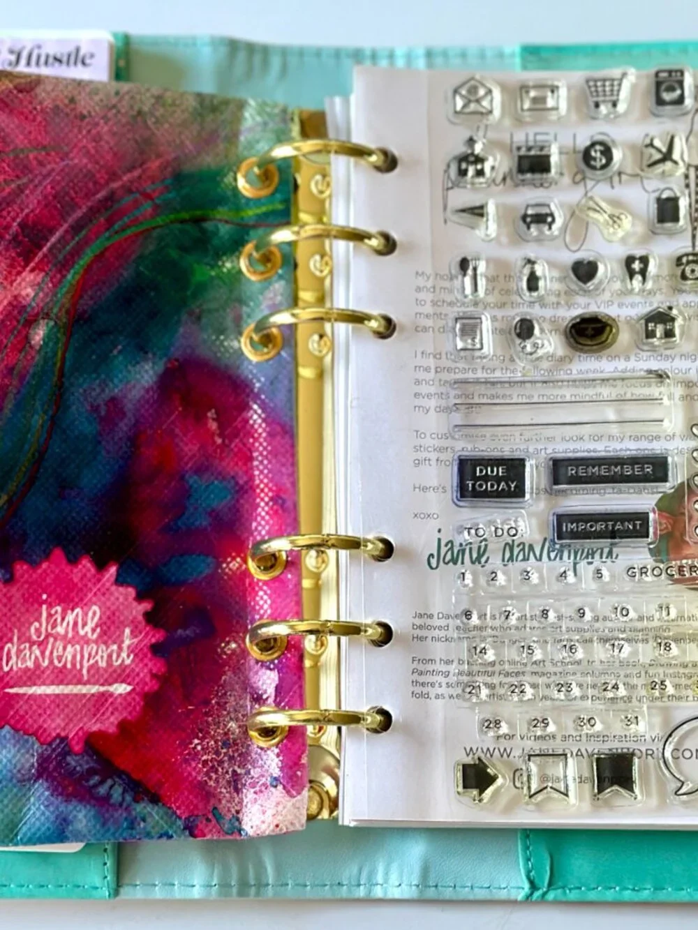 Jane Davenport Planner Girl Complete Planner Set Stamps Tabs Pouch RARE